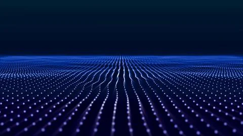 Wave particles background Abstract blue dots waveform polygonal three-dimensi 스톡 일러스트