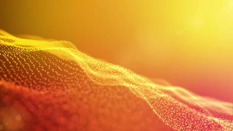 Wave particles background Abstract Yellow dots wave form polygonal three Stock-Footage 168617528
