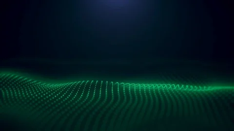 Wave particles background illuminated digital wave of glowing particles. Digital Stock Footage 90567831
