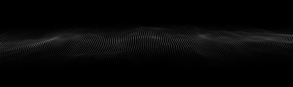 Wave of particles. Digital wave background concept. Abstract technology bac.. Stock Illustration