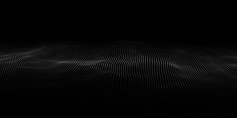 Wave of particles. Digital wave background concept. Abstract technology bac.. Stock Illustration