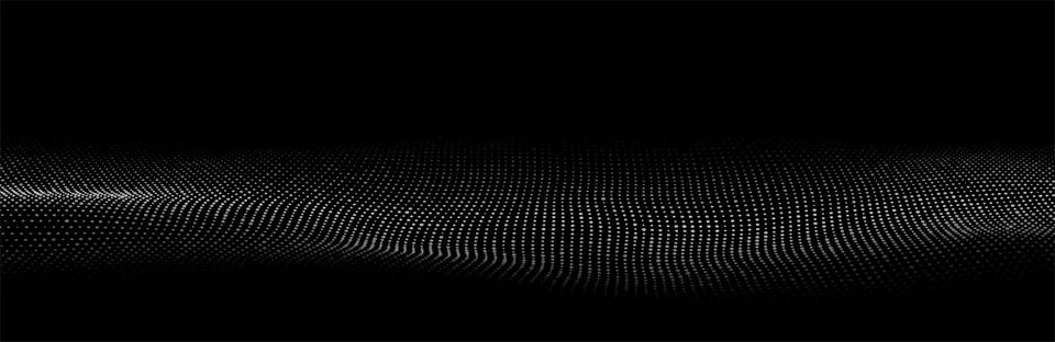 Wave of particles. Digital wave background concept. Abstract technology bac.. Stock Illustration