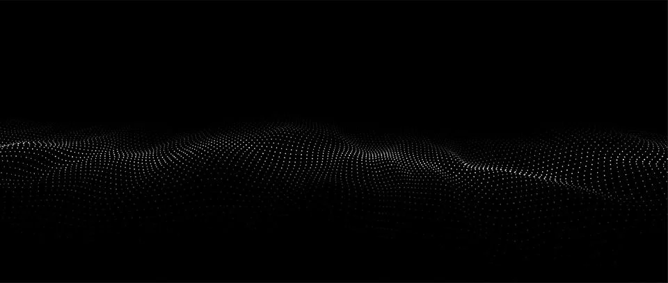 Wave of particles. Digital wave background concept. Abstract technology bac.. Stock Illustration