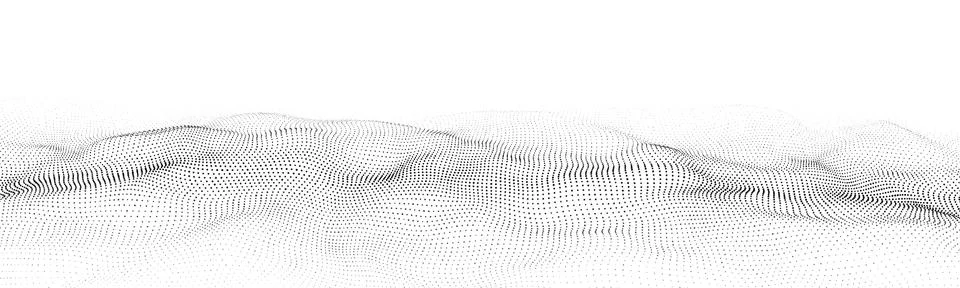 Wave of particles. Digital wave background concept. Abstract technology bac.. Ilustración de archivo
