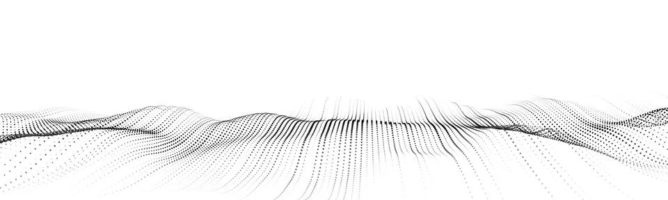 Wave of particles. Digital wave background concept. Abstract technology bac.. Stock Illustration