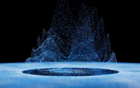 Wave particles, fantasy background, 3d rendering. Stock Illustration