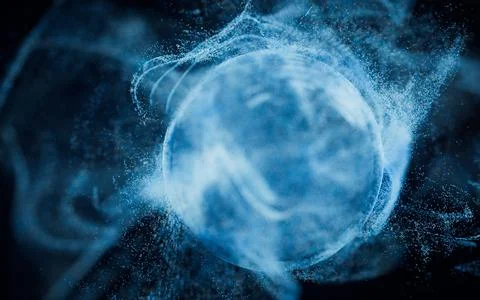 Wave particles, fantasy background, 3d rendering. Illustrazione stock