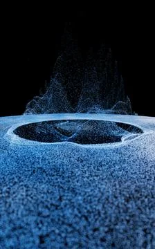 Wave particles, fantasy background, 3d rendering. Stock Illustration