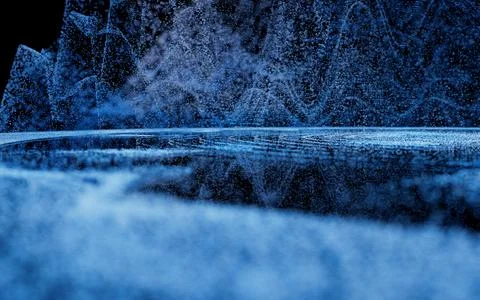 Wave particles, fantasy background, 3d rendering. Stock Illustration