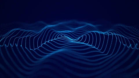 Wave of particles. Futuristic blue background with a dynamic wave. Stock Footage 271131525