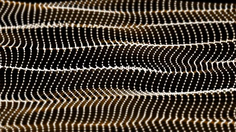 Wave of particles. Futuristic dots network background forming dynamic waves on Stock Footage 127839342