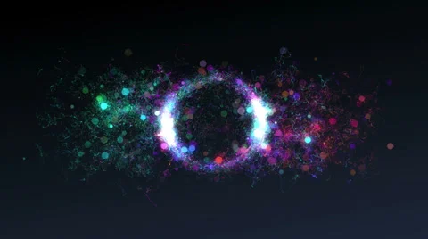 Wave Particles Move to Center Circle Loop 4K Resolution Ultra-HD Stock Footage 39059526