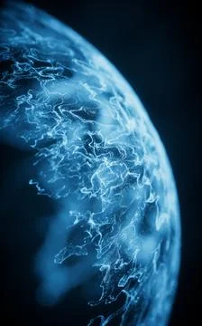 Wave particles with the shape of sphere, 3d rendering. Stock Illustration