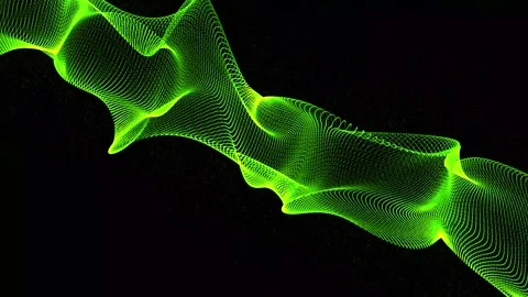Wave of particles.Abstract dynamic smooth wave. Sound wave conceptBig data .. Stock Footage 331653809