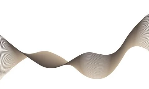 Wave pattern black and brown gradient curve shape isolated on white background. 스톡 일러스트