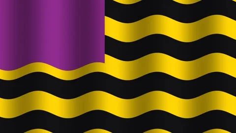 Wave pattern design with colors on fabric backdrop Stock Footage 338280373