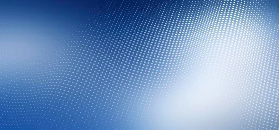 Wave pattern of dots over blue background Stock Illustration