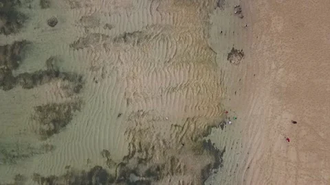 Wave pattern forming from sand on beach at low tide
Daring aerial view Vídeos de archivo 197418846