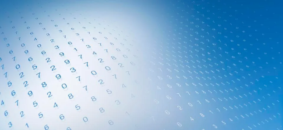 Wave pattern of multiple rows of numbers 库存插图