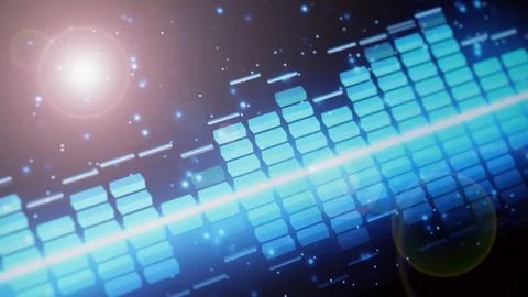 Wave pattern of music sounds element on monitor screen. Stock Photos