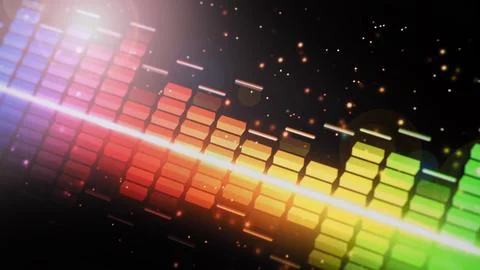 Wave pattern of music sounds element on monitor screen. Foto stock