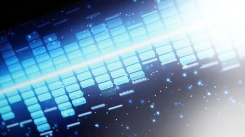 Wave pattern of music sounds element on monitor screen. Foto stock