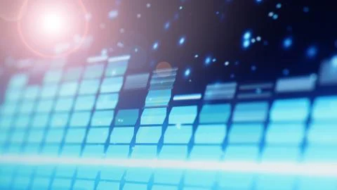 Wave pattern of music sounds element on monitor screen. Foto stock