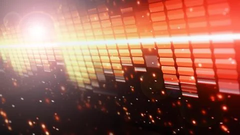 Wave pattern of music sounds element on monitor screen. Stock Photos