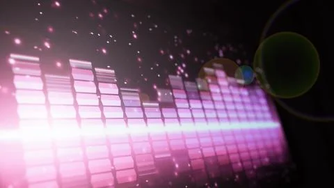 Wave pattern of music sounds element on monitor screen. Stock Photos