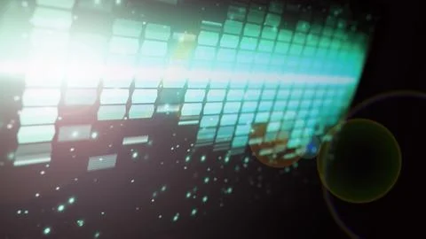 Wave pattern of music sounds element on monitor screen. Stock Photos