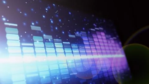 Wave pattern of music sounds element on monitor screen. 스톡 사진