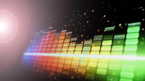 Wave pattern of music sounds element on monitor screen. Stock Photos