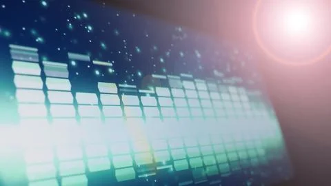 Wave pattern of music sounds element on monitor screen. Foto stock