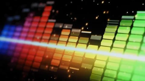 Wave pattern of music sounds element on monitor screen. 스톡 사진