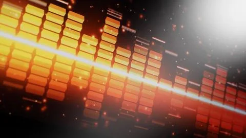 Wave pattern of music sounds element on monitor screen. Foto stock