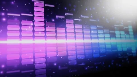 Wave pattern of music sounds element on monitor screen. Foto stock