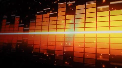 Wave pattern of music sounds element on monitor screen. Foto stock