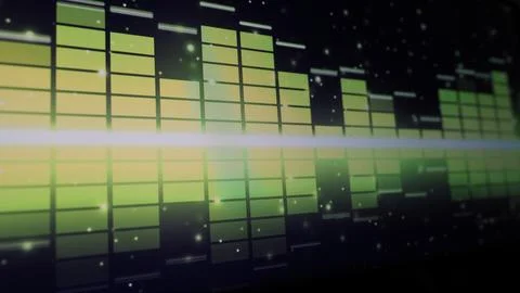 Wave pattern of music sounds element on monitor screen. Stock Photos