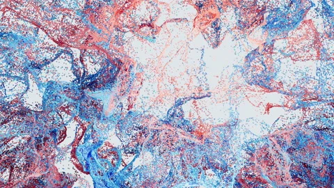 Wave pattern particles, abstract particle background, 3d rendering. Stock Footage 172158693