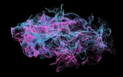 Wave pattern particles, abstract particle background, 3d rendering. Stock Illustration