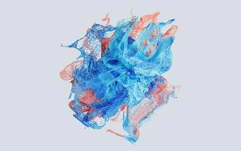 Wave pattern particles, abstract particle background, 3d rendering. Stock Illustration