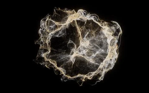 Wave pattern particles, abstract particle background, 3d rendering. Stock Illustration