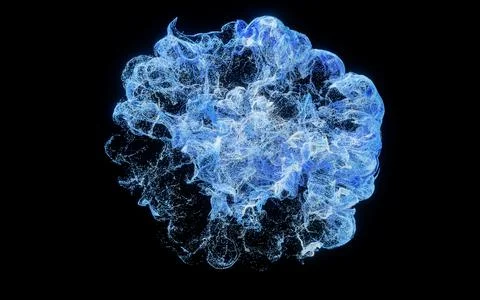 Wave pattern particles, abstract particle background, 3d rendering. Stock Illustration