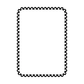 Wave Pattern Rounded Square Border Frame Curved Dotted Vector Illustration Stock Illustration