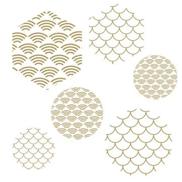 Wave pattern. Sea japan pattern vector Stock Illustration