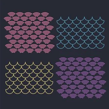 Wave pattern. Sea japan pattern vector Illustrazione stock