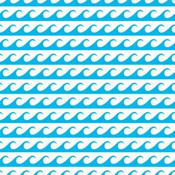 Wave pattern, sea or ocean blue ripple background Stock Illustration