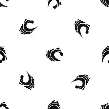 Wave pattern seamless black Stock Illustration