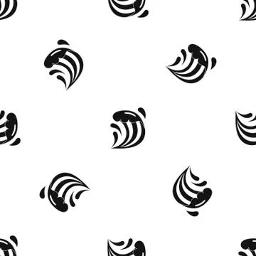 Wave pattern seamless black Stock Illustration
