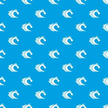 Wave pattern seamless blue Illustrazione stock